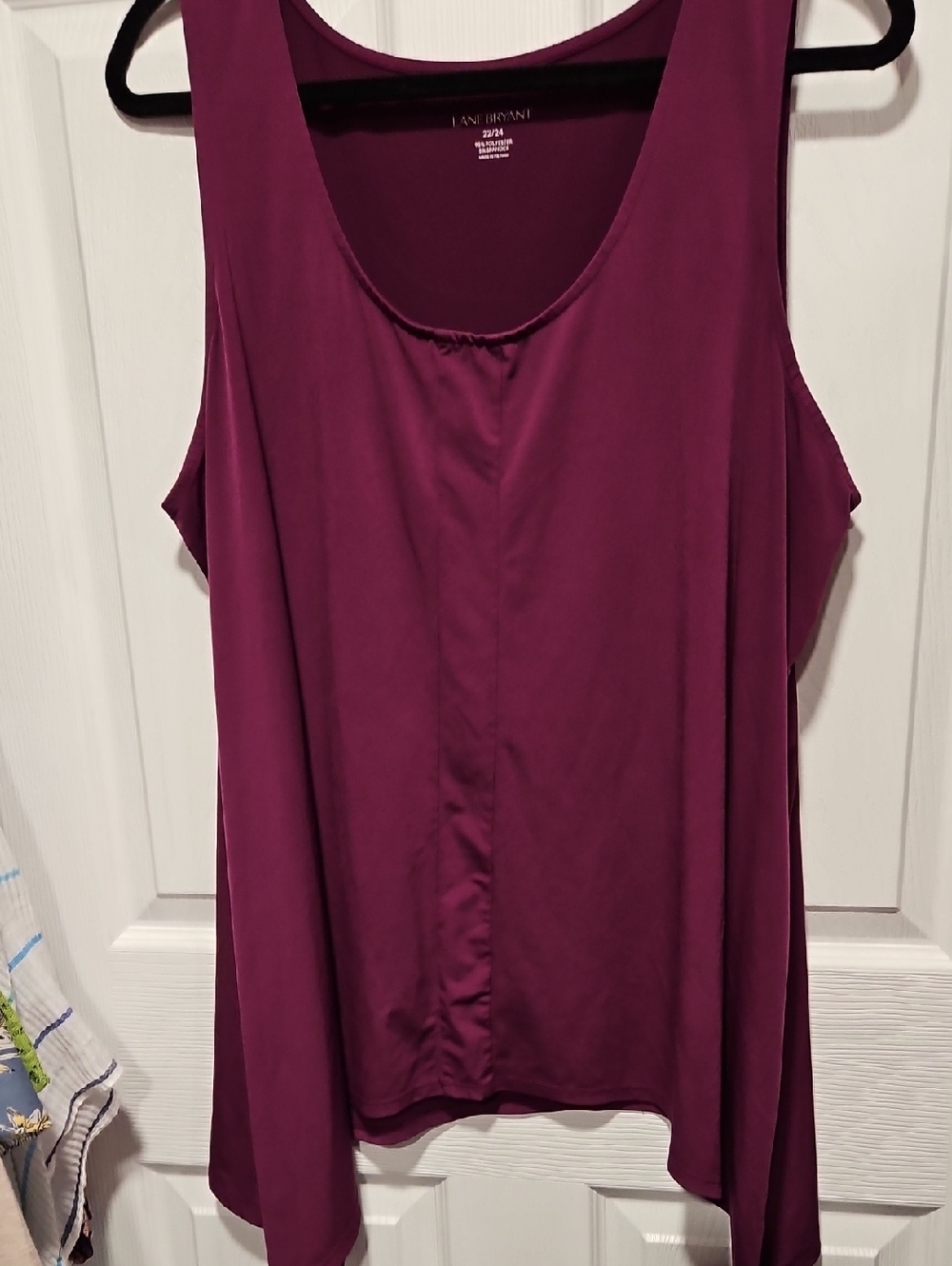 Lane Bryant Deep Plum Scoop Neck Sleeveless Tank